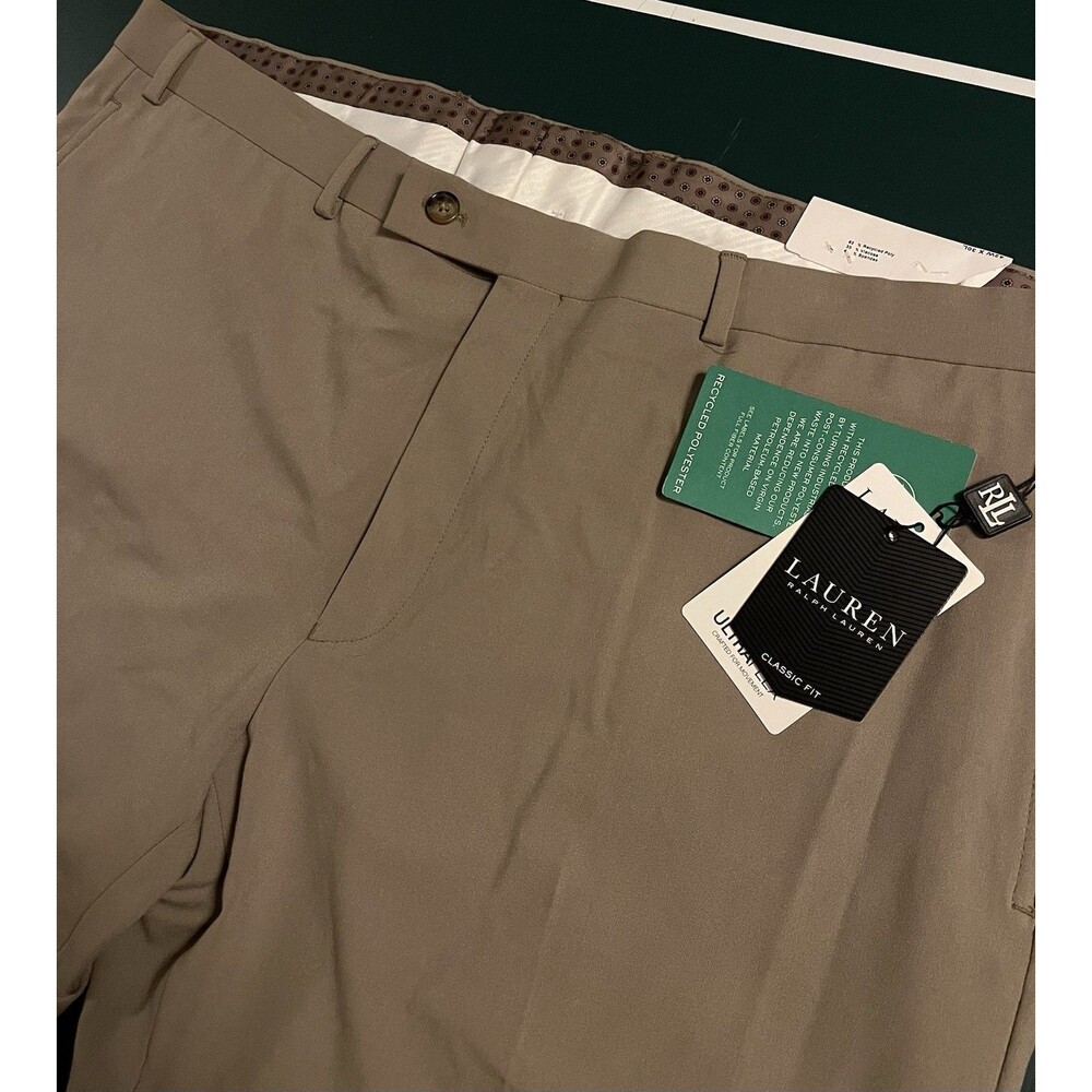 NWT Lauren Ralph Lauren Norton UltraFlex Pants 42x30 Tan NRTNCEY0005 Flat $95